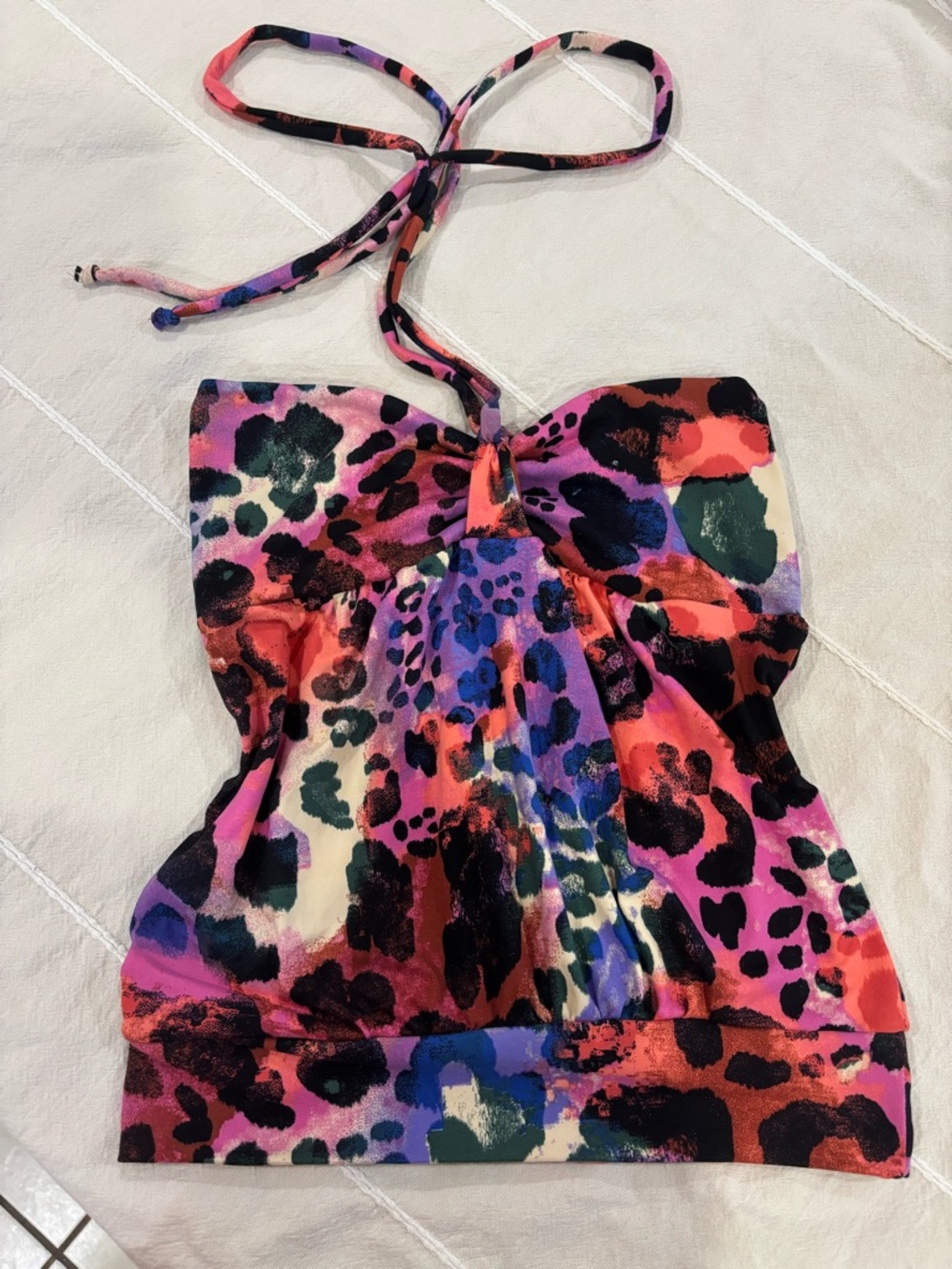 Colorful Leopard Halter Tank Top